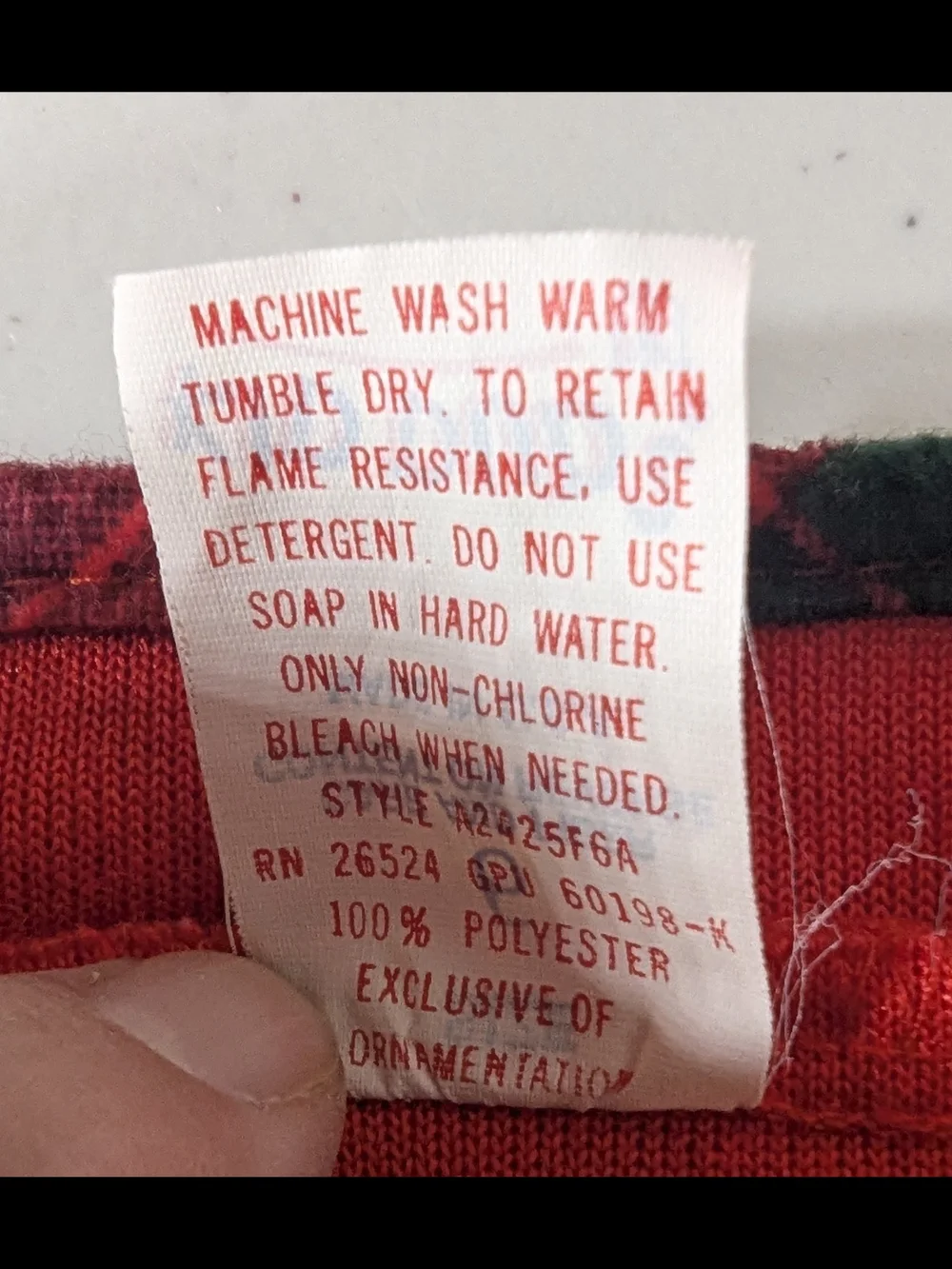 Vintage Kid Duds Girls Red Fleece Plaid Collar Full Length Nightgown Sz 6